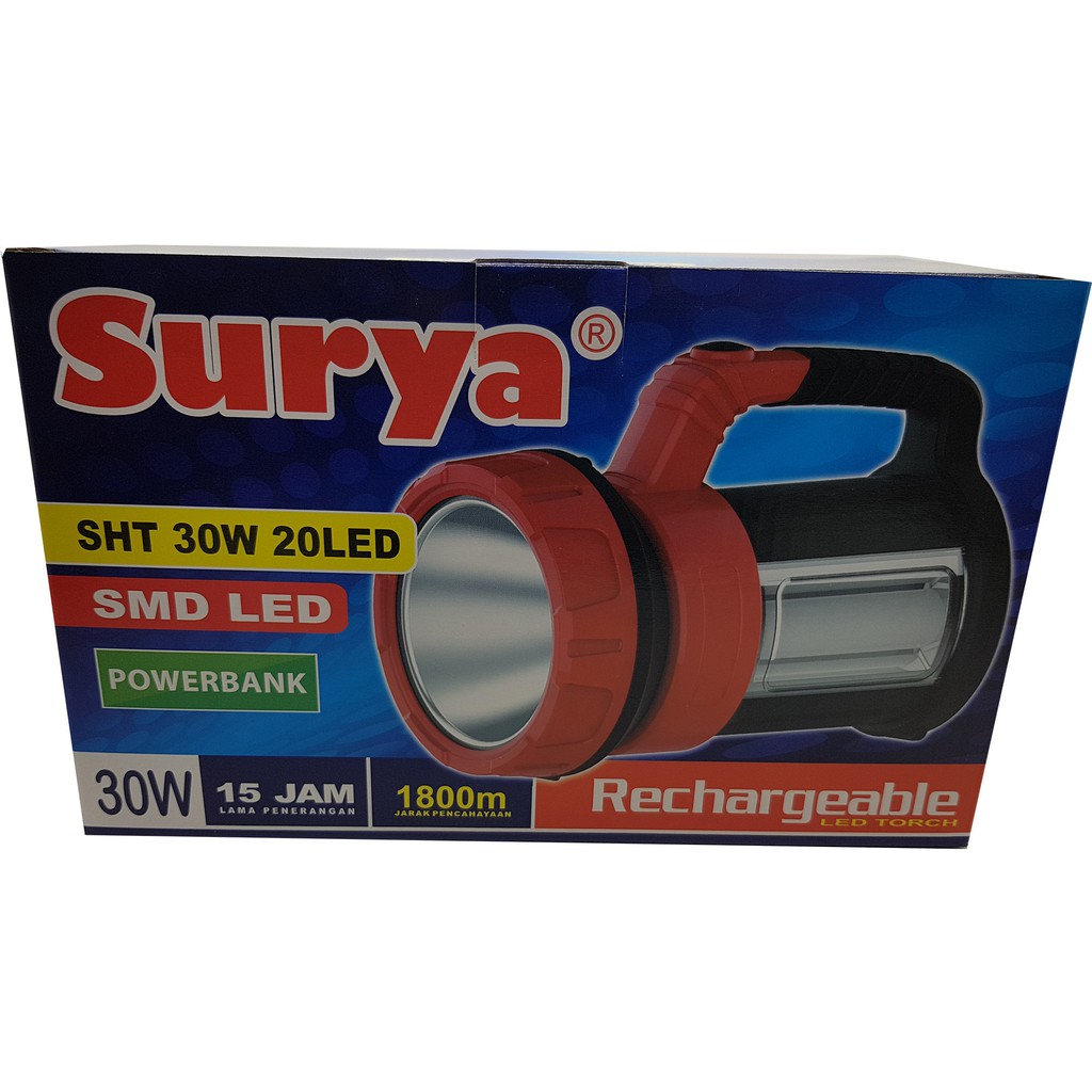 Senter lampu LED Surya SHT 30W Emergency 20LED White with POWER BANK