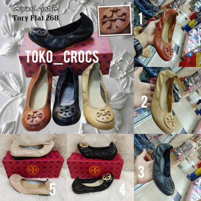 SEPATU tory flat leather 268 / sepatu tory /sepatu wanita kulit