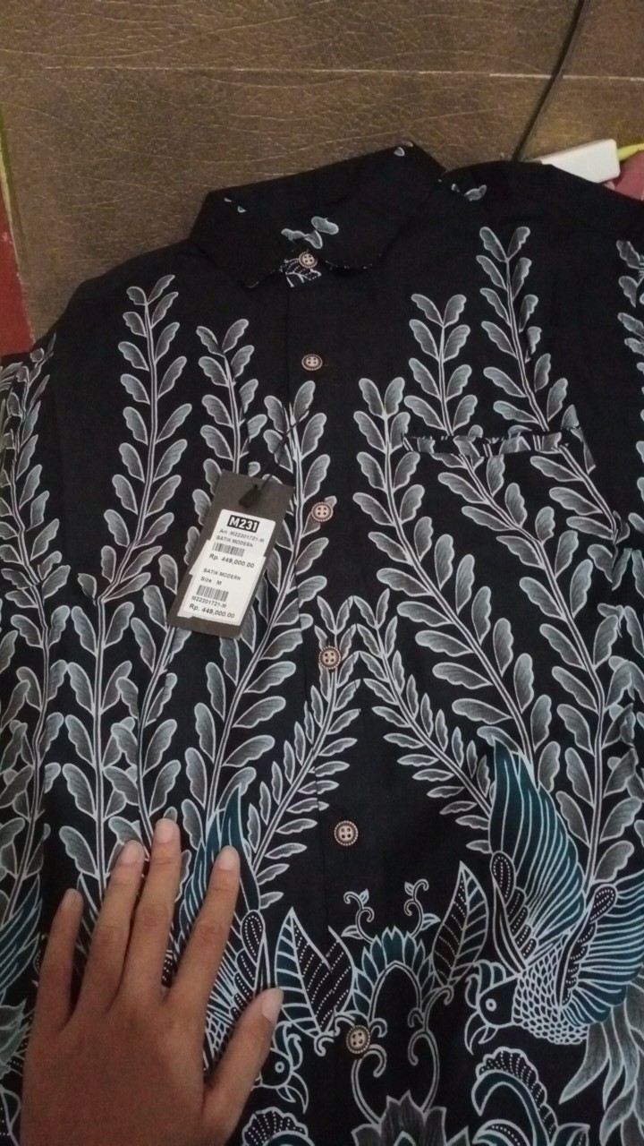 M231 Kemeja Pria Batik Panjang Navy 1721a