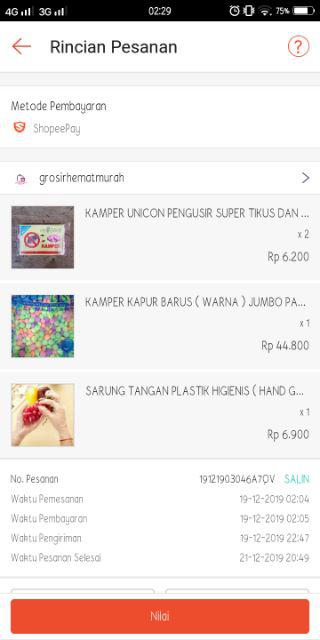 Kamper Kapur Barus ( Warna ) Jumbo Pack 1kg / 1 Kilogram Grosir Murah