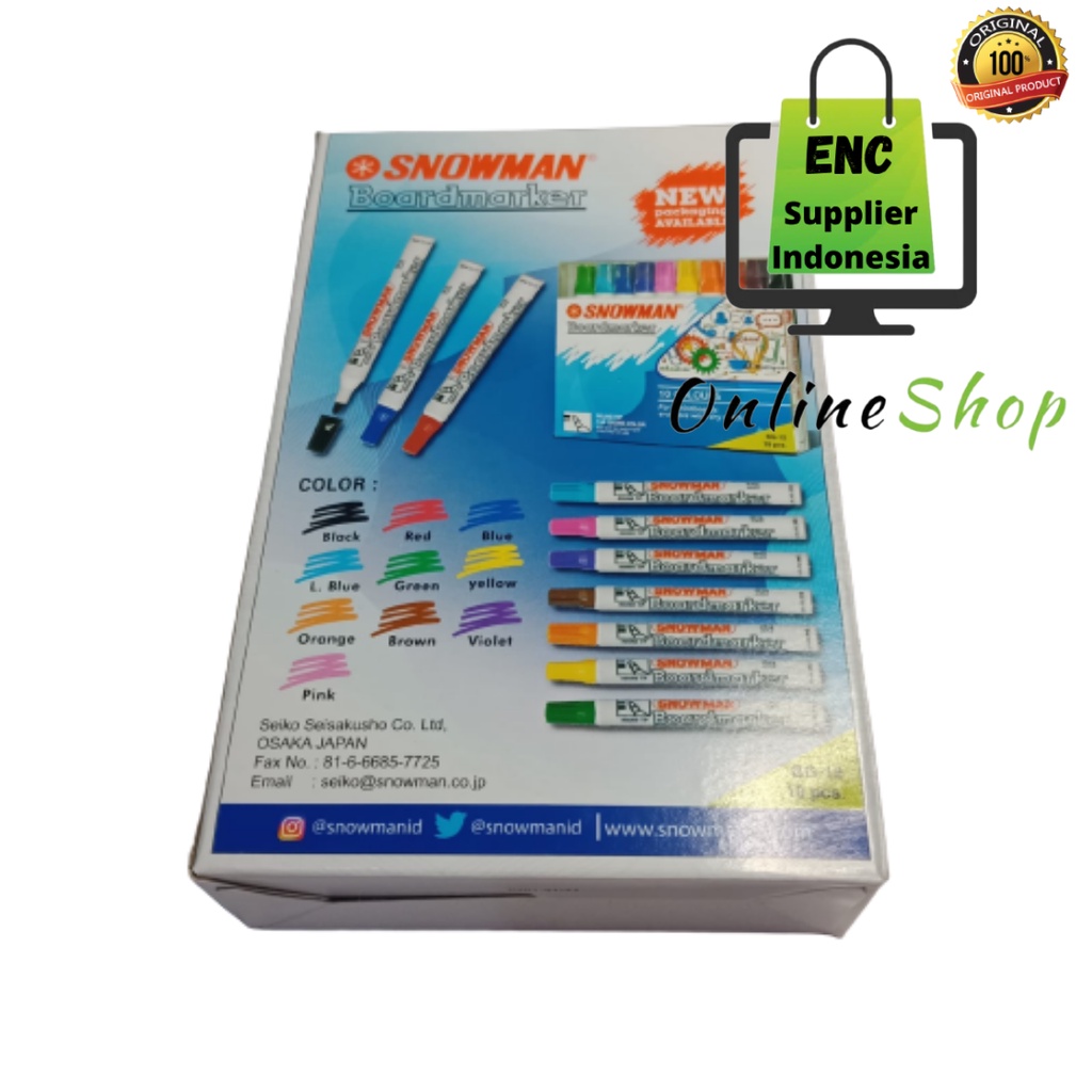 

H7Y snowman 6 buah Spidol whiteboard marker snowman bg12 whiteboard papan tulis bg12 per 6 pcs -