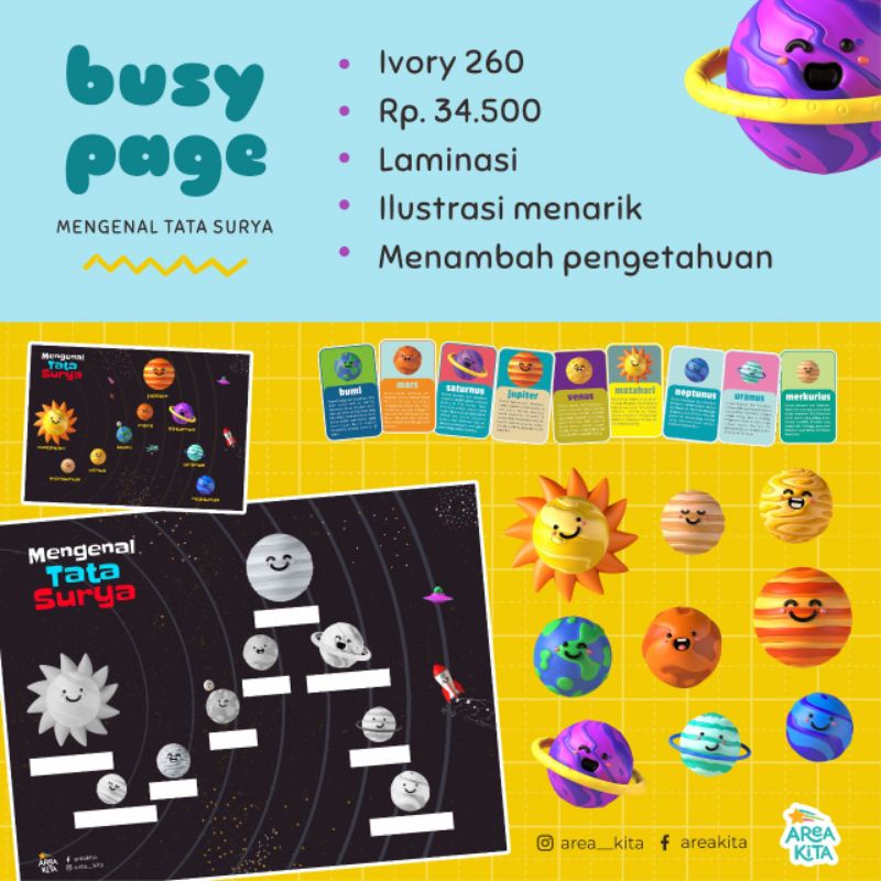 Busy Page Mengenal Tata Surya Planet Mainan Edukasi