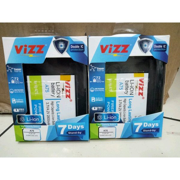 Battery Batre Baterai Vizz Evercoss A75 Double Power Original