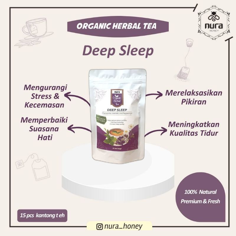 

DEEP SLEEP Nura Organic Herbal Tea / Teh chamomile lavender / teh insomnia