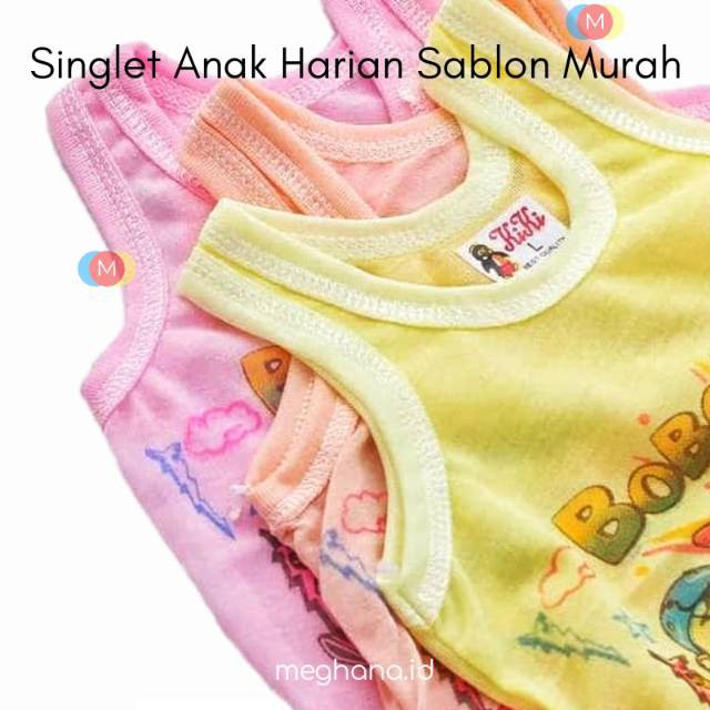 1-2 Tahun Singlet Anak KAOS DALAM ANAK sablon warna kiki obral S-ALEXA