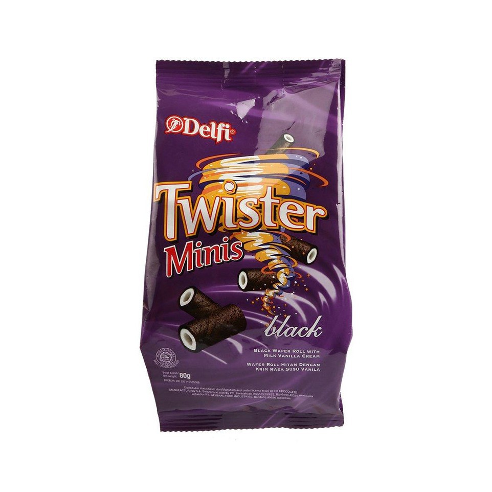 

Snack/Biskuit TWISTER MINIS BLACK 80 GRAM - DELFI PRODUCT