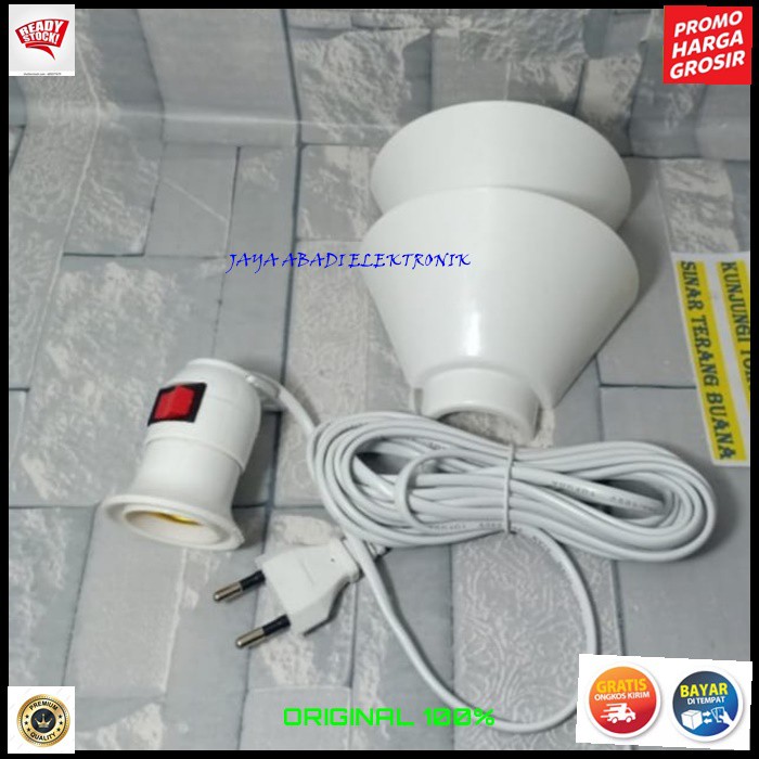 G562 SAMBUNGAN LAMPU 5 METER SAKLAR KAP EXTENSION FITING E27 COLOK COLOKAN LAMP LED BOHLAM TIDUR BELAJAR SLEEP BULB TES COLOKAN STOP KONTAK LISTRIK SETRUM FITTING  KEPITING BULD BOHLAM LED TES COLOKAN STOP KONTAK LISTRIK STRUM BULB LAMP TIDUR BELAJAR