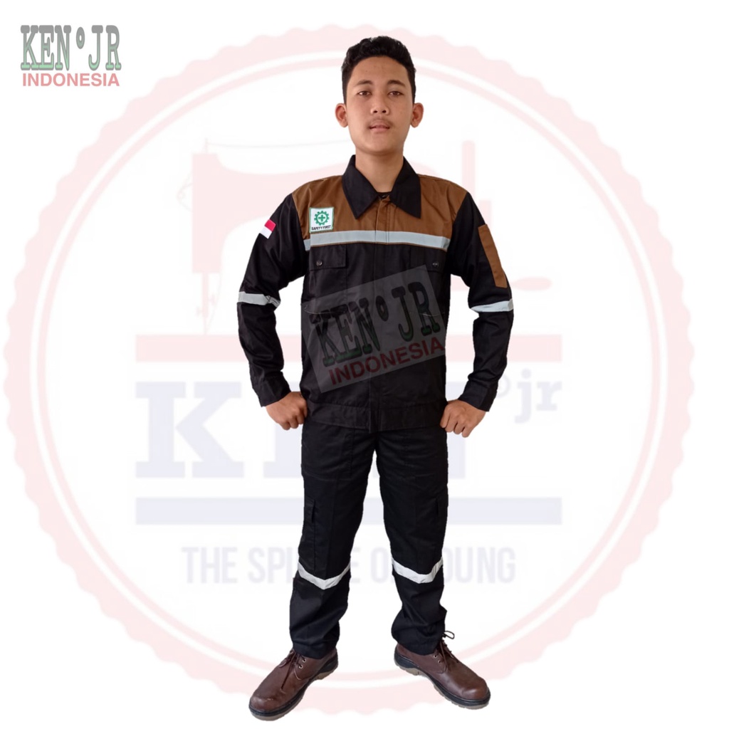 Bagus Uniform - Pakaian Kerja Seragam Proyek Stelan Warna Hitam Coklat