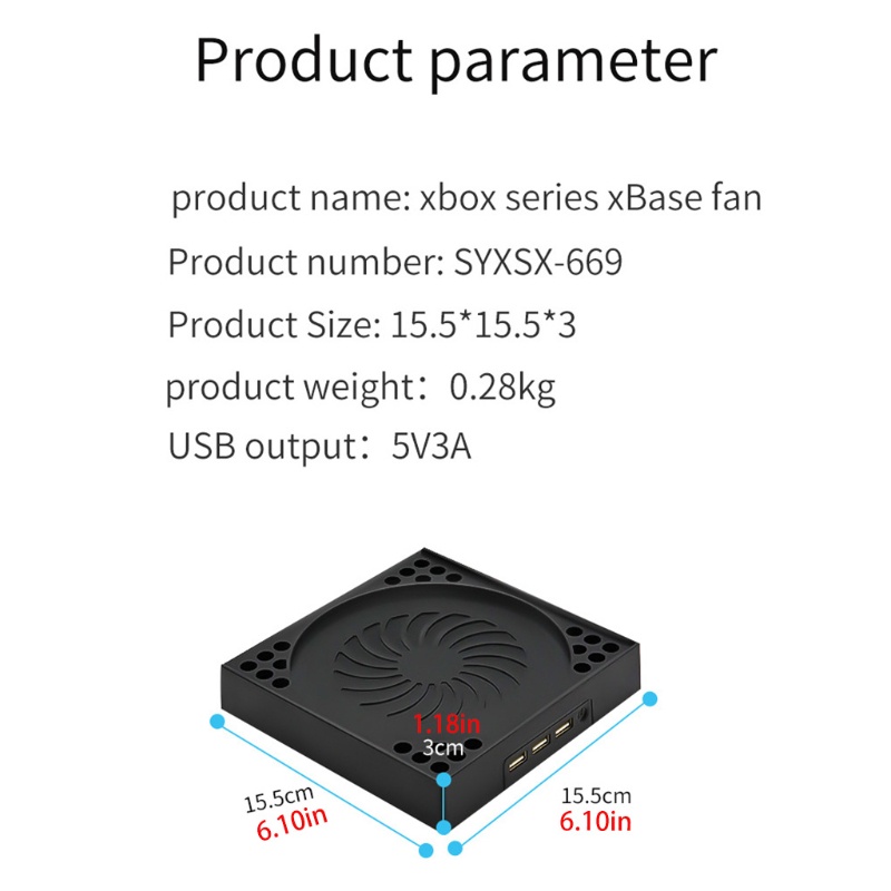 Btsg USB Cooling Fan Untuk X Series X - Pendingin Eksternal Sistem Pendingin Konsol Game