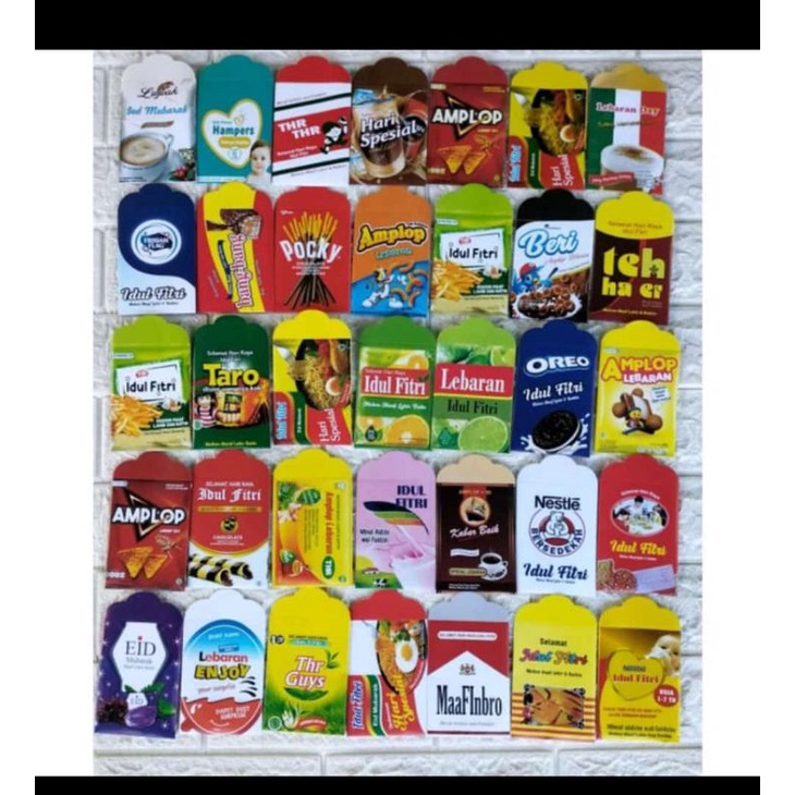 

angpau/amplop lebaran unik, siap jual dan sudah di lem, snack medium (1pack isi 10biji) uk medium