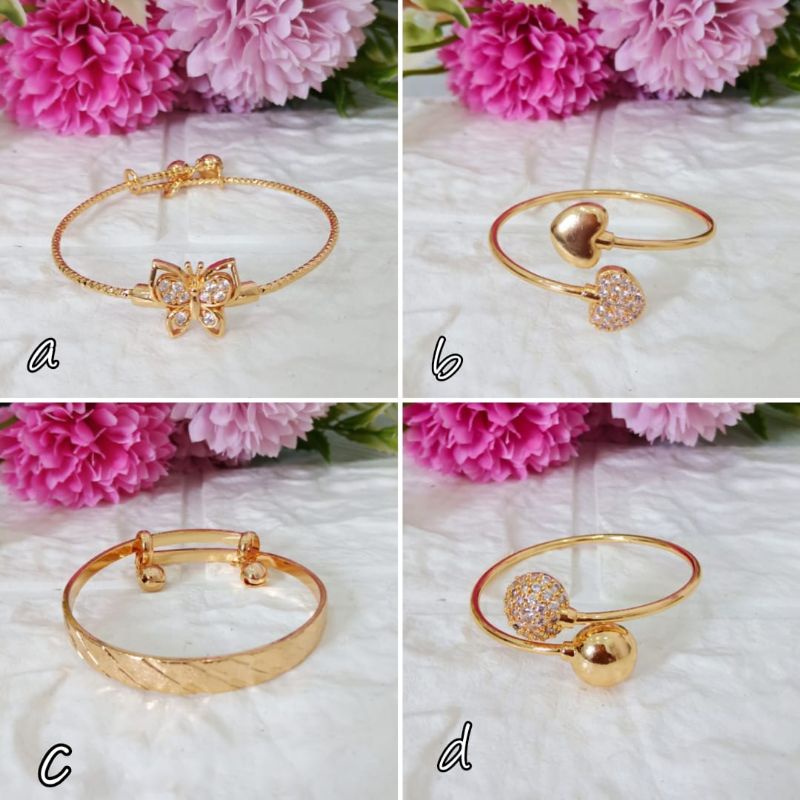 Gelang Anak Bangle Silang Mirip Perhiasan Emas Asli