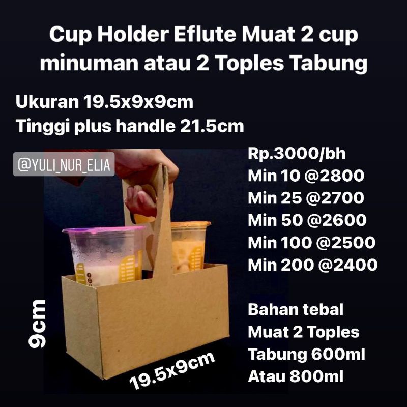 

Cup Holder Eflute Muat 2 Cup Minuman Atau 2 Toples Tabung