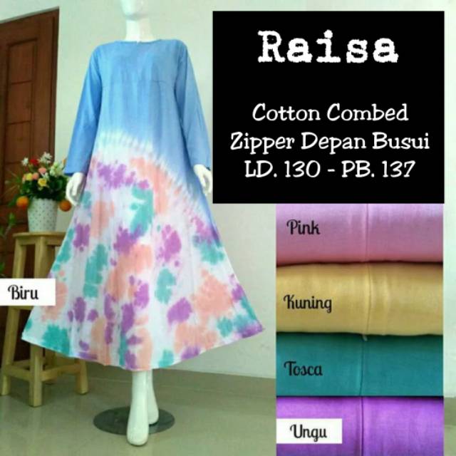  Gamis  Kaos  Cotton Combed Pelangi Jumputan Super Jumbo 