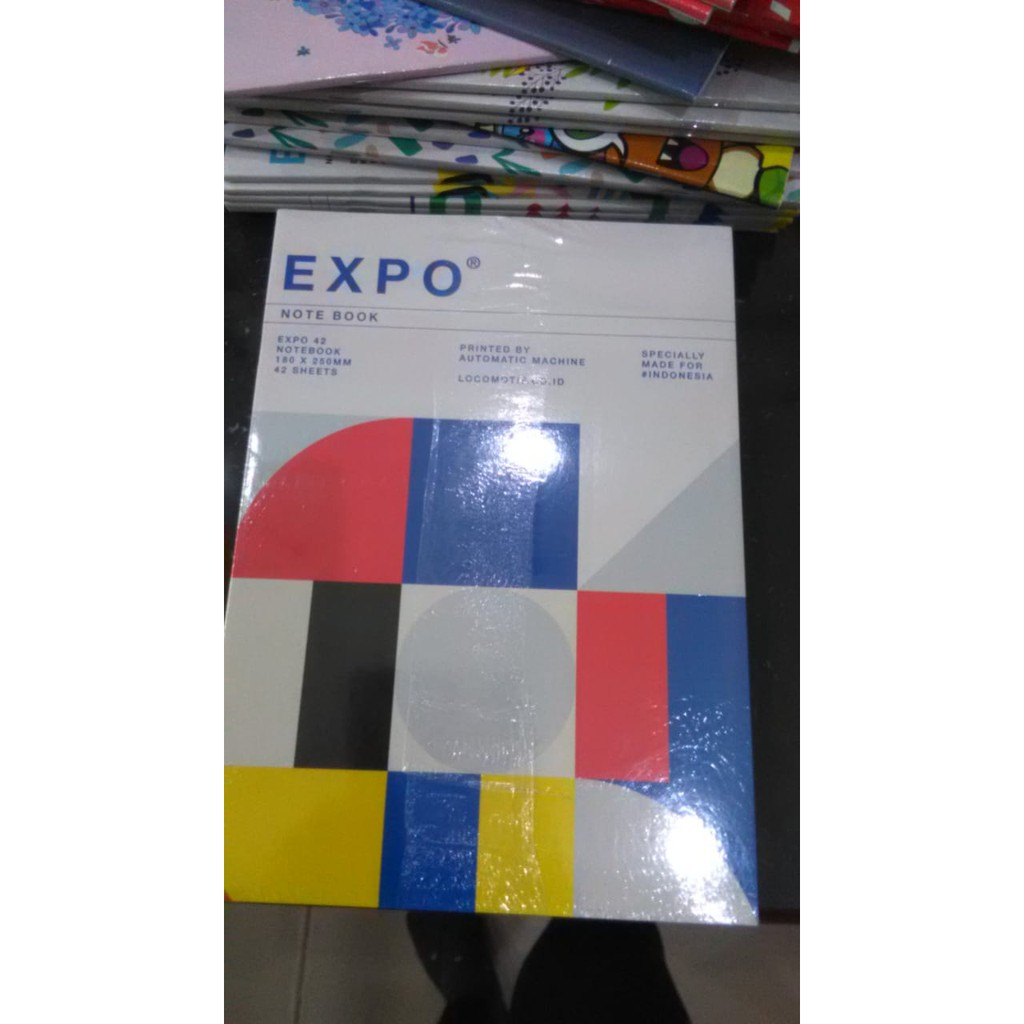 BUKU TULIS BOXY LOCOMOTIF 42 LEMBAR CAMPUS WARNA MOTIF BERGARIS LUSIN ECER GROSIR EXPO NOTEBOOK-Geometry 4
