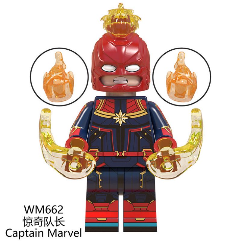 Mainan Anak Lego Iron Man Minifigure Murah WM6063 Ironman Minifigures Marvel Avengers Bricks Figure doctor strange wasp antman warmachine scarlet witch thor superman-Capt.MarvelWM662
