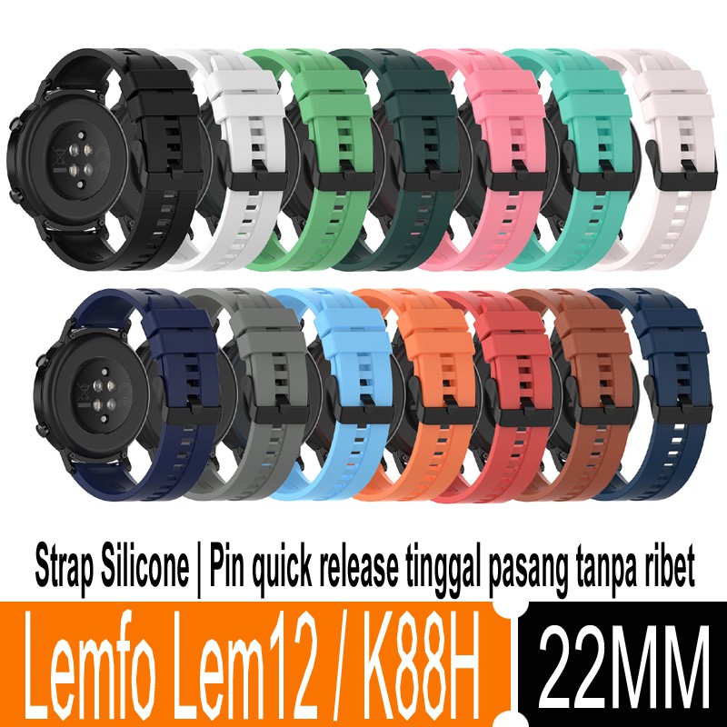 Tali Jam Tangan Strap Silicone Lemfo Lem12 / K88H smartwatch 22mm