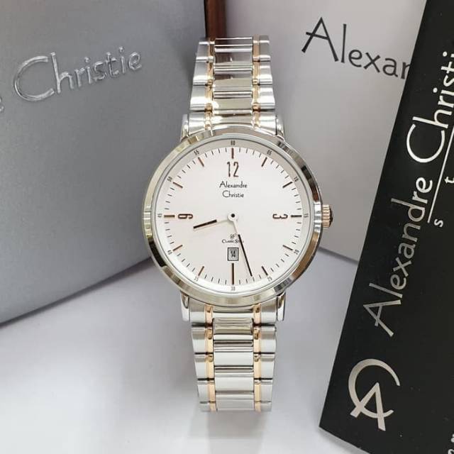JAM TANGAN WANITA ALEXANDRE CHRISTIE AC 8499 SILVER ROSEGOLD ORIGINAL