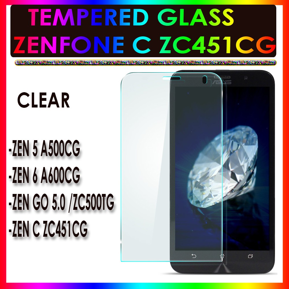 TEMPERED GLASS ZENFONE 5 ZENFONE A500CG ZENFONE 6 ZENFONE A600CG ZENFONE C ZENFONE ZC451CG ZENFONE GO 5.0 INCH ZENFONE ZC500TG ANTI GORES KACA TEMPER GLASS