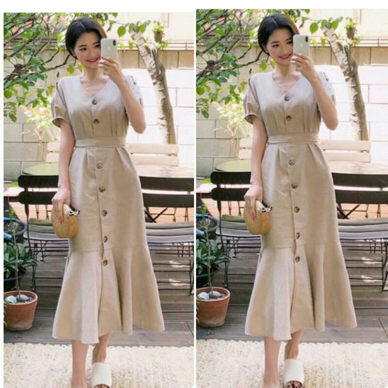 MAXI KIMBERLY 1291 / Dress warna putih / gaun panjang / Dress SIMPLE CASUAL/ Maxy dress BUSUI wanita korean style / Dress panjang lengan pendek / LONGDRESS bahan katun Supernova fit to XL ld102