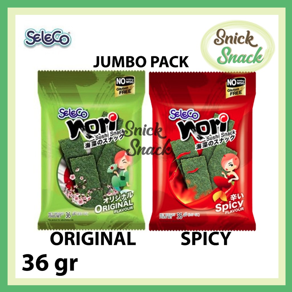 

Rumput Laut No Msg Seleco N Sushi Sna Big Sheet 36 Gr And Spicy Flavor