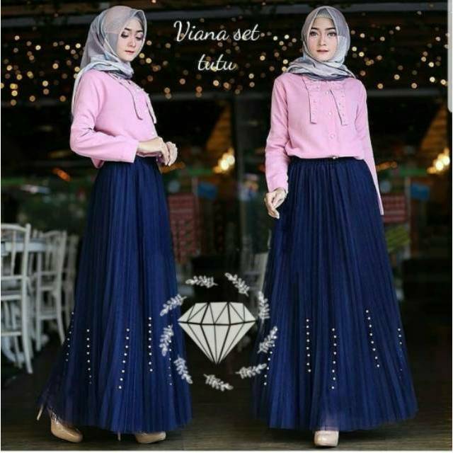 BAJU WANITA TERBARU 2021 UKHTI LADIES GADIS SYARI SET VIANA TUTU GAMIS