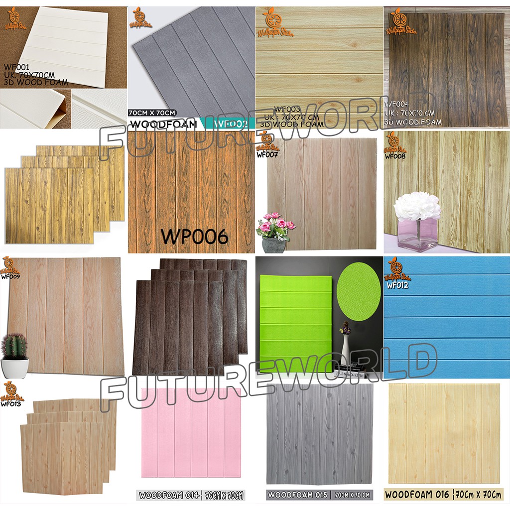 Wallpaper dinding Wood Foam Best Seller Ukuran 70 X 70 Cm wallpaper foam Motif Kayu wallpaper dinding kamar tidur