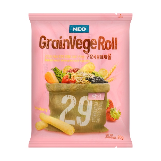 

Neo grainvege roll 80 gr - strawberry. snack korea