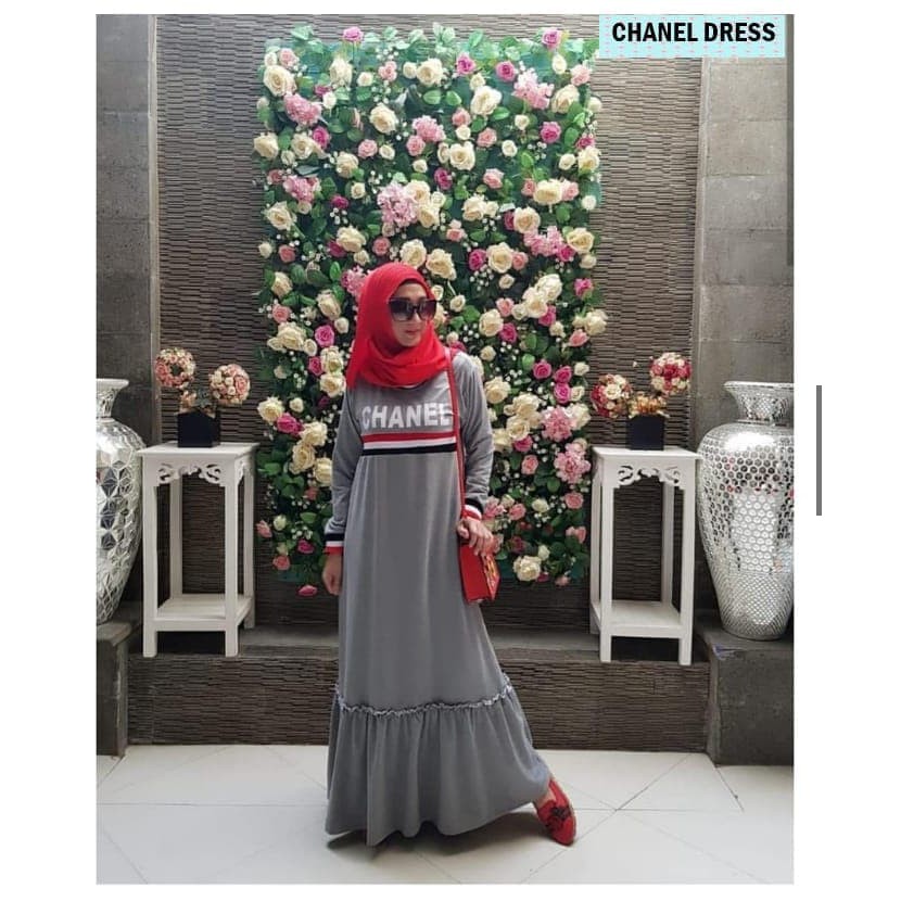 MURAH Pakaian atasan set muslimah sabyan ibu wanita Chanel Dress Baju Wanita Gamis Baju Terusan Pan