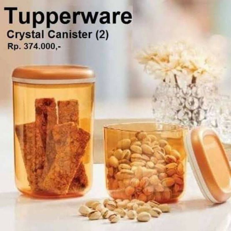 Tupperware Crystal Canister Gold (2)