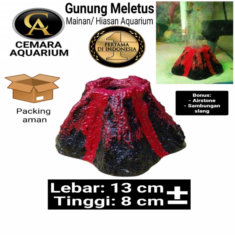 hiasan aquarium/ aquarium/ gunung meletus/ mainan aquarium/ hewan peliharaan/ aksesoris/ aksesoris a