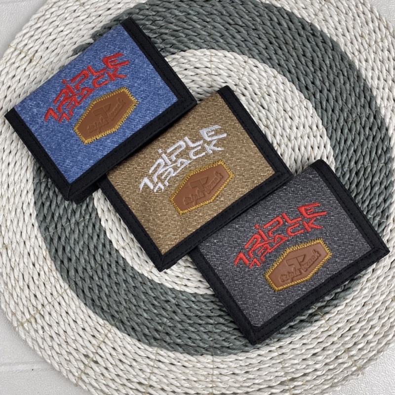 DOMPET PRIA LIPAT 2 TRIPLE TRACK BAHAN KAIN BORDIR DOMPET PRIA KAIN MURAH MERIAH DOMPET PRIA KANVAS ANTI SOBEK DOMPET COWOK LIPAT