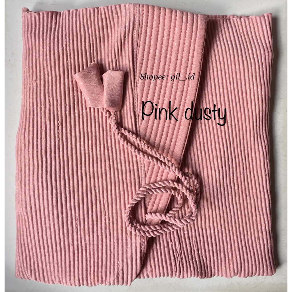 HIJAB PLISKET JERSEY SIDO ORIGINAL / BERGO INSTAN DENGAN TALI-Dusty Pink
