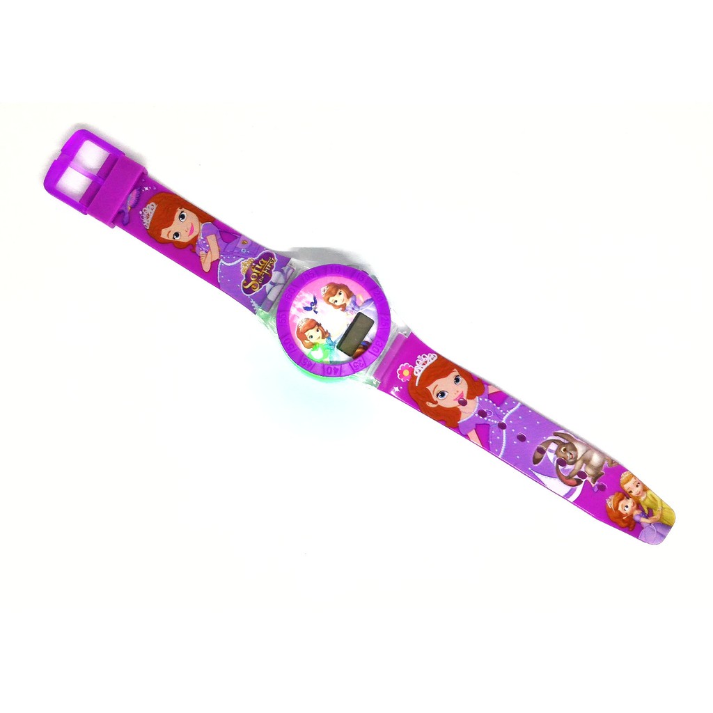 New Trend! JAM TANGAN ANAK PEREMPUAN SOFIA THE FIRST LAMPU MUSIK DIGITAL