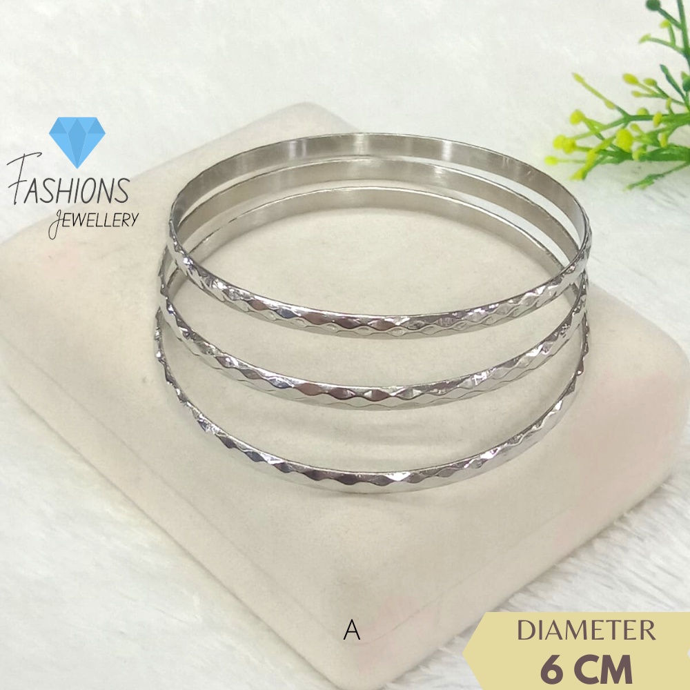 Gelang Keroncong Titanium Silver