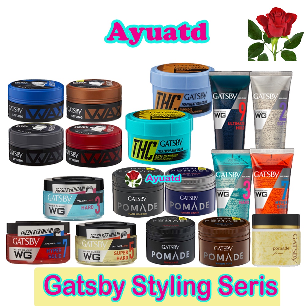 GATSBY Styling Wax - Styling Pomade -Pomade For Men - Treatment Hair Cream - Water Gloss