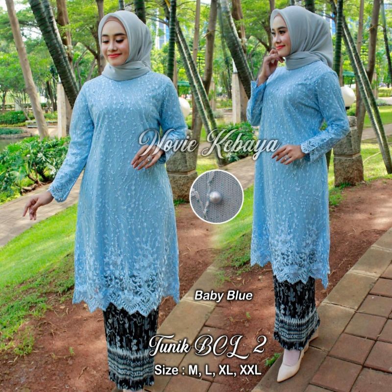COD / SET KEBAYA MODERN / SETELAN KEBAYA MODERN / SETELAN KEBAYA BROKAT / ATASAN KEBAYA SAJA / KEBAYA BROKAT / KEBAYA BRUKAT / KEBAYA PESTA / KEBAYA WISUDA / TUNIK / TUNIK BROKAT / TUNIK TULLE-Set Baby Blue
