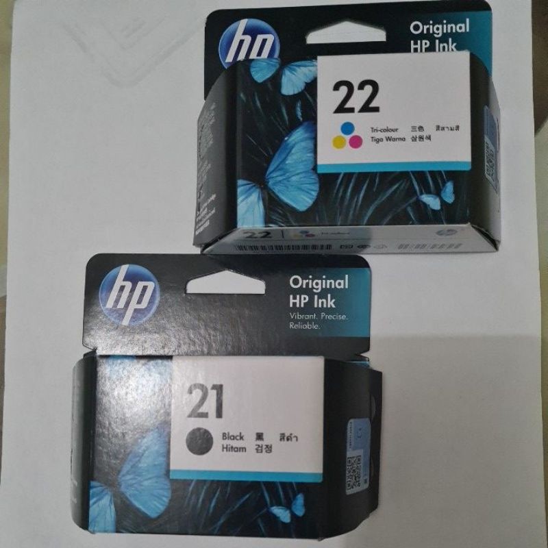 Tinta Catridge HP 21 Black + HP 22 colour Original for:D1360,D1460,D1560,F380,F2280,F4185 AiO,4355