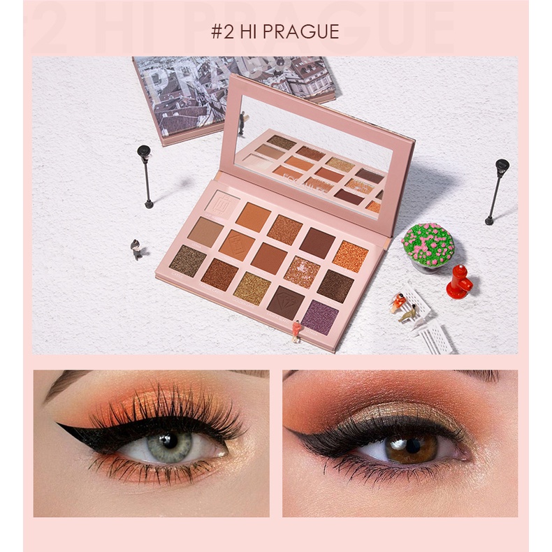 [ORI BPOM] FOCALLURE Glitter eyeshadow palette &quot;GO TRAVEL&quot; eye shadow pigment powder #FA100