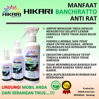 Jual BANCHIRATTO - Cairan Alat Pengusir Tikus Kap mesin Mobil Rumah