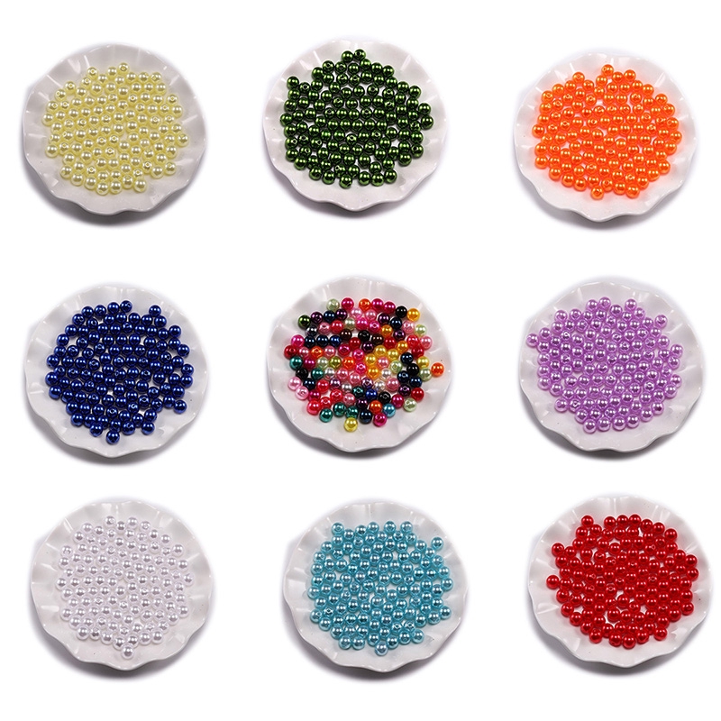 St.kunkka 400pcs/lot 3/4/6/8/10/12MM With Hole ABS Imitation Pearl Beads Round Plastic Acrylic Spacer Beads And  Hot Styles For Making Earrings, Necklace, Bracelets DIY Jelelry