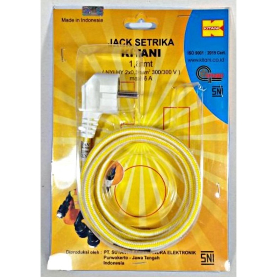 KABEL SETRIKA KITANI NYLHY  2 × 0,5mm² 300/300V panjang  1,8 meter