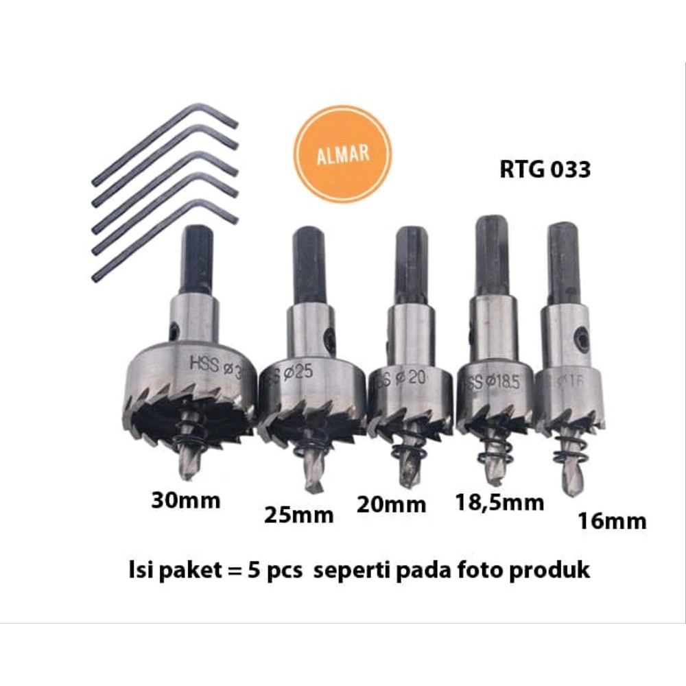 Hole Saw Besi Metal Logam SET Mata Bor Pelubang Besi Aluminium Almini Stainless Alat Lubang Holesaw