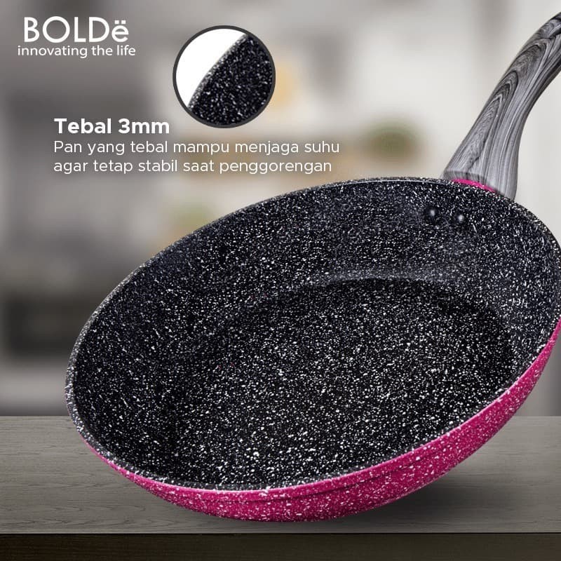 Fry PAN 26 CM Granite BLACK PINK Series Original BOLDe