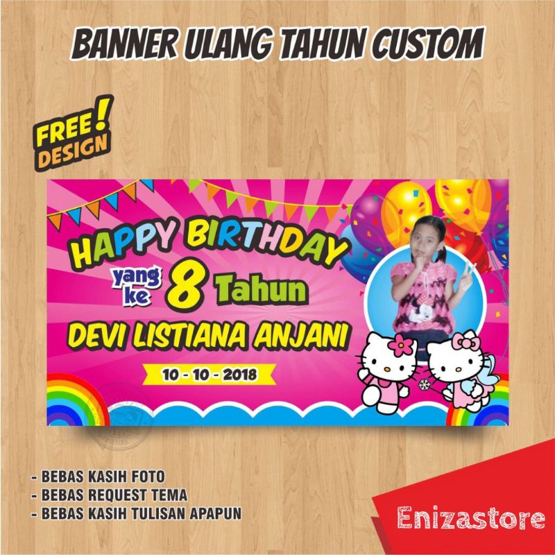 BANNER ULANG TAHUN CUSTOM/BACKDROP ULANG TAHUN