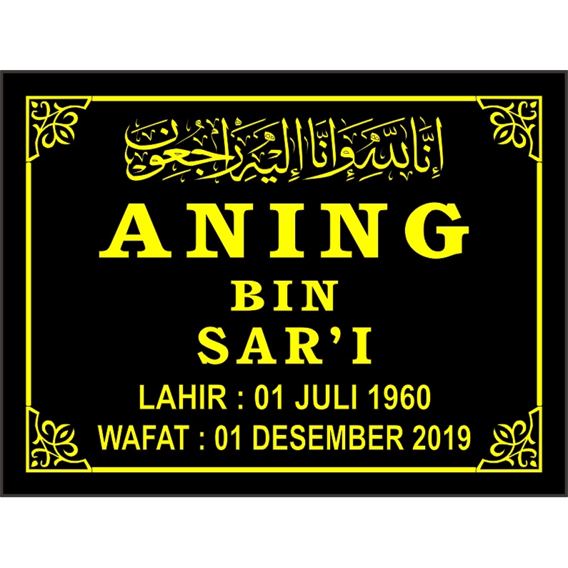 Nama Nisan Akrilik 30X40/Nama Makam akrilik