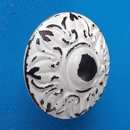 1-1/2" Knob / Tarikan Laci Kancing Kuningan - HKN9010 - Round Acanthus