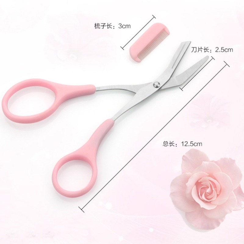 Eyebrow Trimmer Scissor with Comb Facial Eyelash Hair Removal Grooming Shaping Eyebrow Shaver Cosmetic Makeup Accessories [A336]