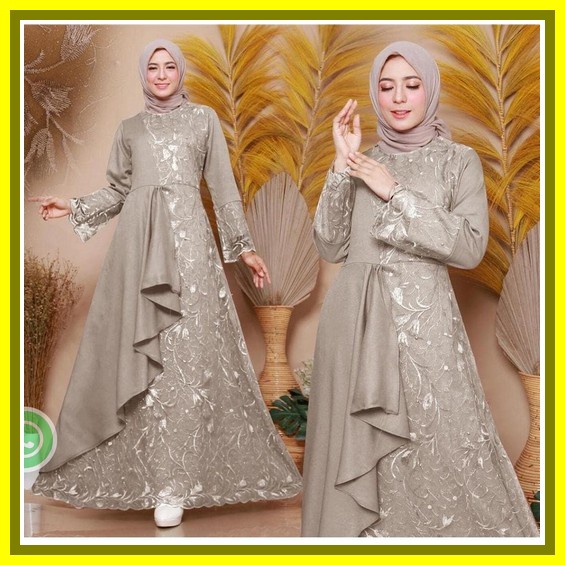 Gamis Wanita Super Jumbo Ld 120/Xxxlterbaru Bakhri Dress Matt Ceruty Ld 105Dress Wanita Kondangan Ar