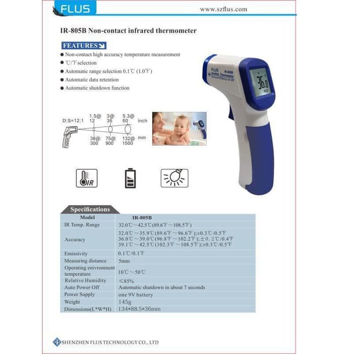 ❄️MATCHA❄️TERMOMETER DIGITAL INFRARED- IR 805B