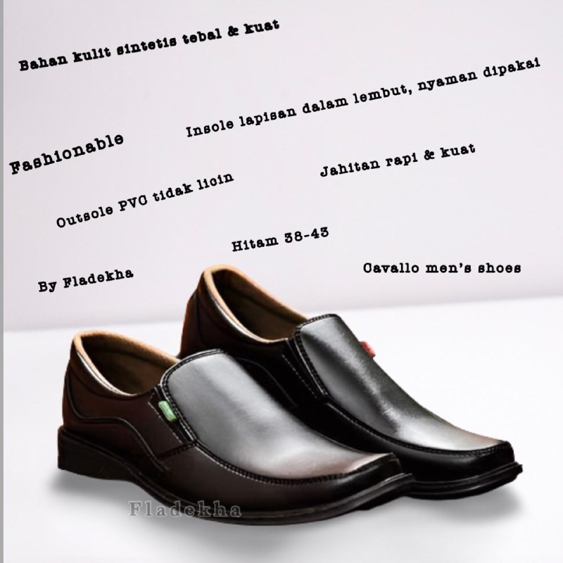 SEPATU HITAM KERJA PRIA/ SEPATU FORMAL COWOK/ SEPATU PANTOFEL LAKI CAVALLO